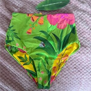 Farm Rio Romantic Garden High-Waisted Bikini Bottom